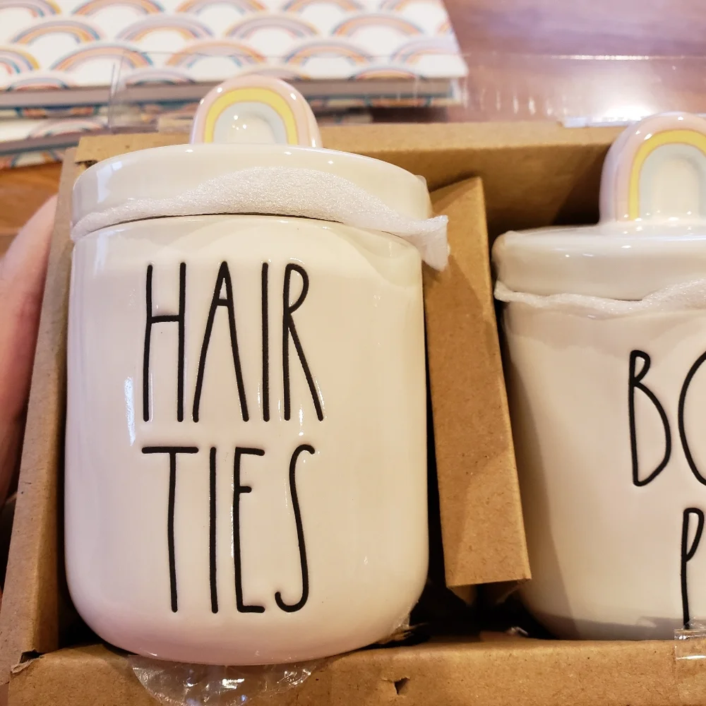 Rae Dunn Small Rainbow Knob Canister Set - Picture 2 of 8